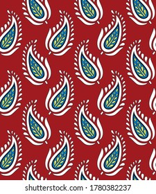 patrón tradicional de Paisley sobre fondo rojo