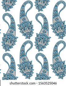 Traditional paisley pattern on white background