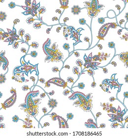 traditional paisley pattern on white 