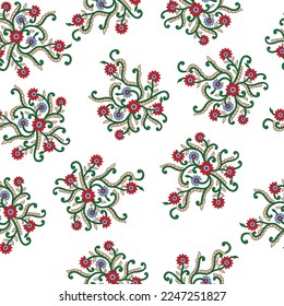 traditionelles Paisley-Muster auf weißem Hintergrund