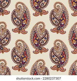 traditional paisley pattern on white background