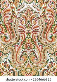 traditional paisley pattern on white background