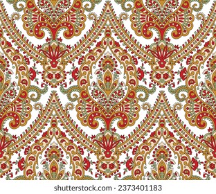 traditional paisley pattern on white background vector