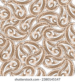 traditional paisley pattern on white background