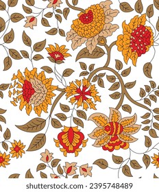 traditional paisley pattern on white background