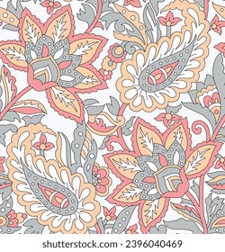 traditional paisley pattern on white background