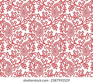 Traditional Paisley Pattern, Textile Fabrics Printing Design