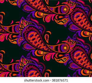 Traditional paisley pattern. Vintage background. Decorative ornament backdrop for fabric, textile, wrapping paper, card, invitation, wallpaper, web design. Element isolated on white background.