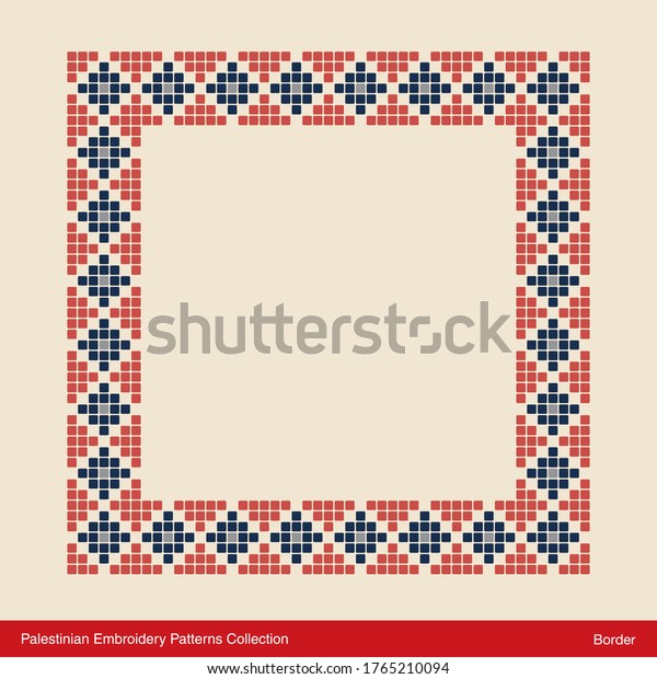 Traditional Palestinian Embroidery Border Generic Editable Stock Vector ...