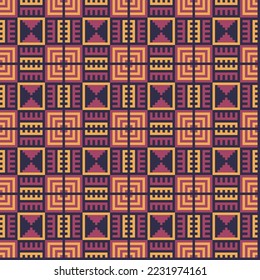 Traditional Palestinian embroidery motif seamless pattern. Repeatable background. Perfect for Fabric design, wallpaper, wrapping and textile print. 