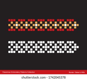 Traditional Palestinian Embroidery Pattern Border (Baker’s Wife). Editable Vector file.