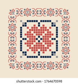 Traditional Palestinian Embroidery Pattern. Editable vector file.