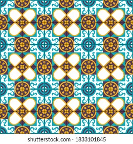 Traditional Palestinian Floor Tiles Seamless pattern. Editable vector file.