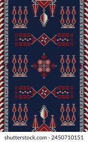 Traditional Palestinian Tatreez, seamless pattern vector template 