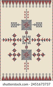 Traditional Palestinian Tatreez, seamless pattern vector template 