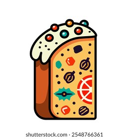 traditional panettone. flat vector illustration isolated on white background