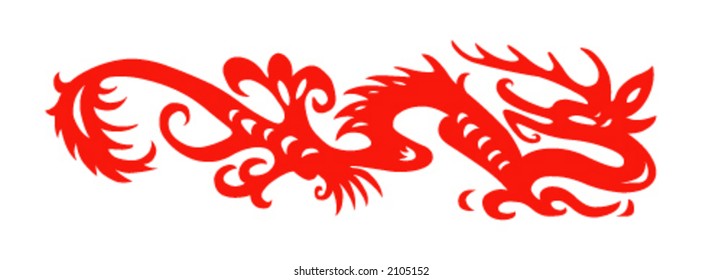 Traditional paper cut of a dragon.