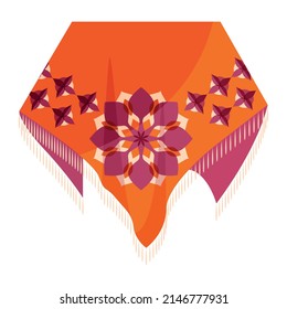 Traditional Pashmina Shawl - Flat Icon Design