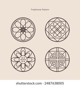 Es un diseño de ilustración de patrón tradicional.