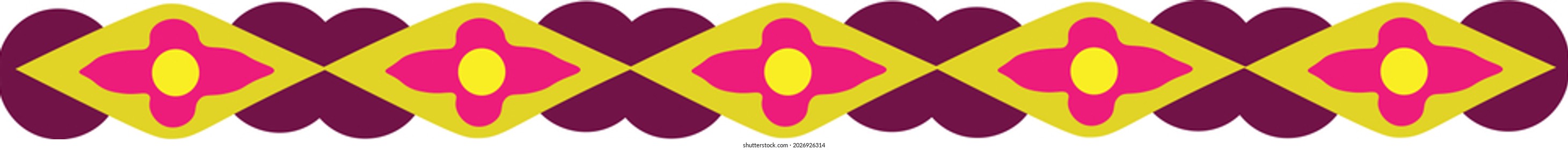 traditional pattern from Minangkabau, Indonesia with yellow and pink flower