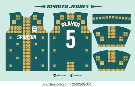 Traditional Pattern Sports Jersey Vector Design - Ready to Print | CMYK Color