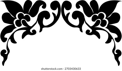 traditional pattern of sumatera. floral pattern with dark color