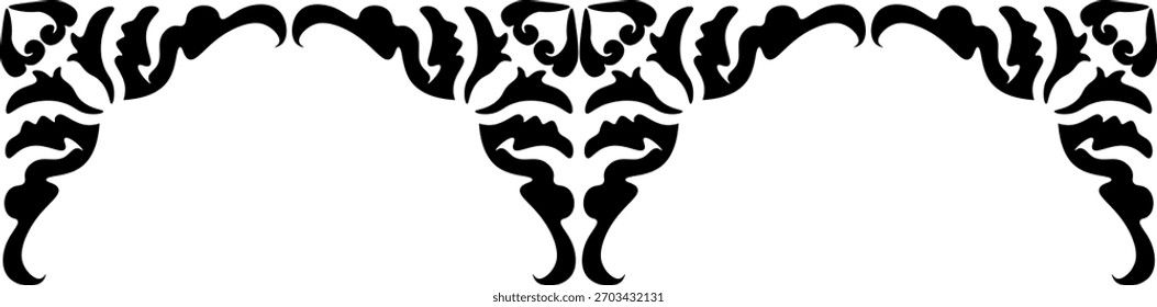traditional pattern of sumatera. floral pattern with dark color	