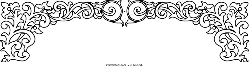 traditional pattern of Sumatera. floral pattern. line art pattern