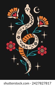 Traditional pattern tattoo vector design