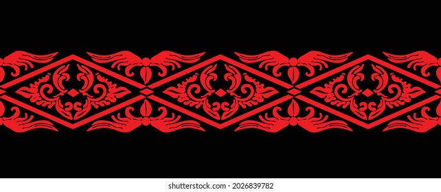 traditional pattern that looks like wings in the border and in the middle