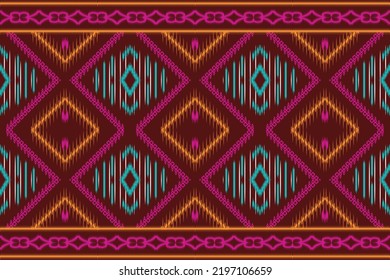 patrón de ikat vectorial de arte nativo americano con patrones tradicionales. Étnica de Seamless en estilo tribal, folclórico bordado, mexicano. Ikat Aztec arte ornament print.Diseño para alfombras, papel pintado, ropa, tela