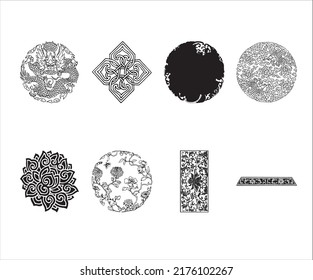 traditional patterns vector daquan with white background