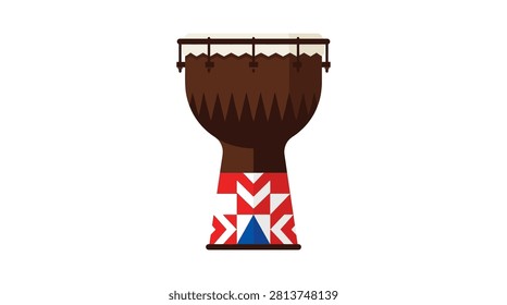 Traditional percussion instrument icon featuring vibrant cultural designs for music and rhythm projects.