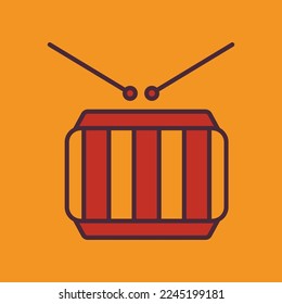 traditional percussion instrument icon illustration. icon related to lunar new year. asian traditional. Flat icon style. Simple vector design editable