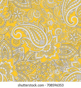 Traditional Persian pickles seamless pattern. Vintage flowers ornament.