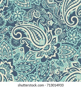 Traditional Persian pickles seamless pattern. Vintage flowers ornament.