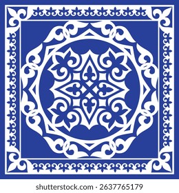 Traditional Persian-Arabic-Turkish-Islamic Pattern. Circular Geometric Ornament. Vector pattern in ethnic style. Traditional Ornament for ceramic tile, carpet, shawl, pillow, cushion, laser or plotter