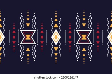 Traditional Philippine ethnic border design It is a pattern created by combining geometric shapes. Create beautiful fabric patterns. Design for print. Using in the fashion industry.