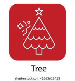 Traditional Pine Christmas Tree Vector Icon for Holiday Season Illustration