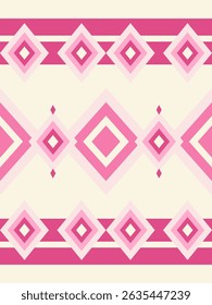 Traditional Pink Fuchsia Beautiful Ornament Dimond Florals Geometric Pattern Tribal Design. Elaborate Ethnic Needlecraft Silk Weaves Less is more but Look Classy Expensive Border Fashion Apparel Silk