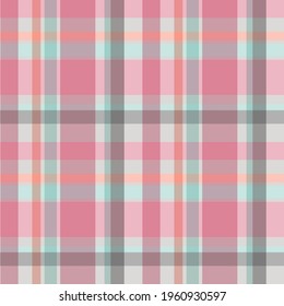 Traditional pink and green plaid pattern