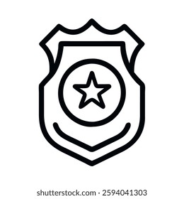 Traditional police badge with star