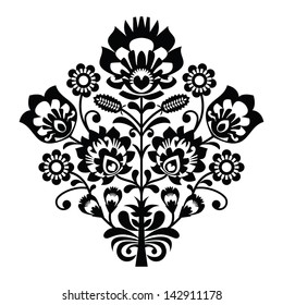Traditional polish folk pattern in black and white