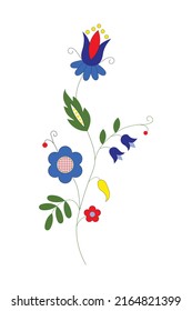 Traditional Polish ornament. Kashubian embroidery. Floral folk vector illustration.