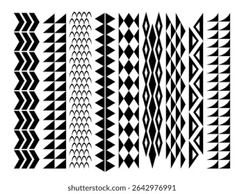 Traditional Polynesian tattoo elements vector collection