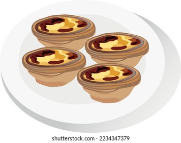 Traditional portuguese custard tart - pasteis nata - pasteis de belém