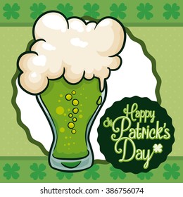 Traditional poster for St. Patrick's Day with a limited edition green beer.