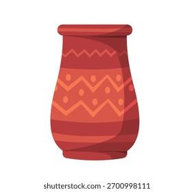 Traditional Pottery Vector with Arabic Ethnic Motifs