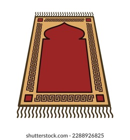 Traditional Prayer Rug. Eid Mubarak Icon Vector Illustration