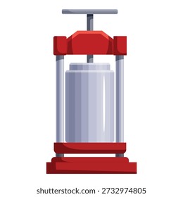 Traditional press machine squeezing grapes to produce high quality wine, showcasing the winemaking process